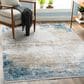 Surya Solar 6"7" x 9"6" Sky Blue, Dark Blue, Saffron, White, Gray and Charcoal Area Rug, , large