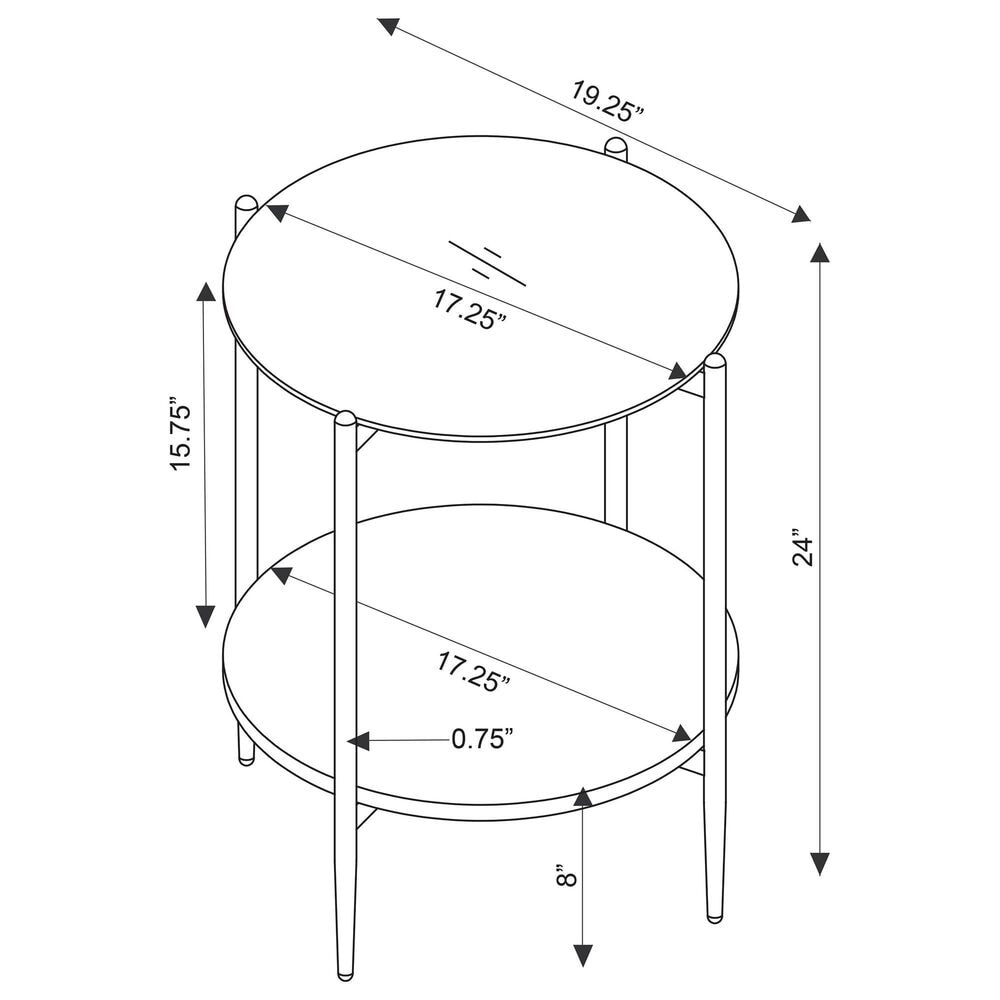 Coaster Jonelle End Table in White, Gold and Smoke Gray, , large