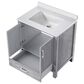 Lexora Home Jacques 30" Single Bathroom Vanity in Distressed Grey with 2 cm White Quartz Top and Rectangular Sink, , large