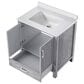 Lexora Home Jacques 30" Single Bathroom Vanity in Distressed Grey with 2 cm White Quartz Top and Rectangular Sink, , large
