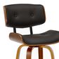 LumiSource Lombardi 26" Swivel Counter Stool with Espresso Faux Leather Upholstery in Walnut and Black (Set of 2), , large