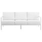 Linon Home Decor Holland Outdoor Sofa with White Cushions in White, , large
