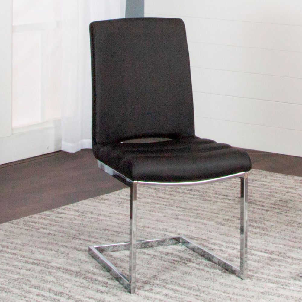 Penny Lane Dyane Side Chair with Black Cushion in Chrome, , large