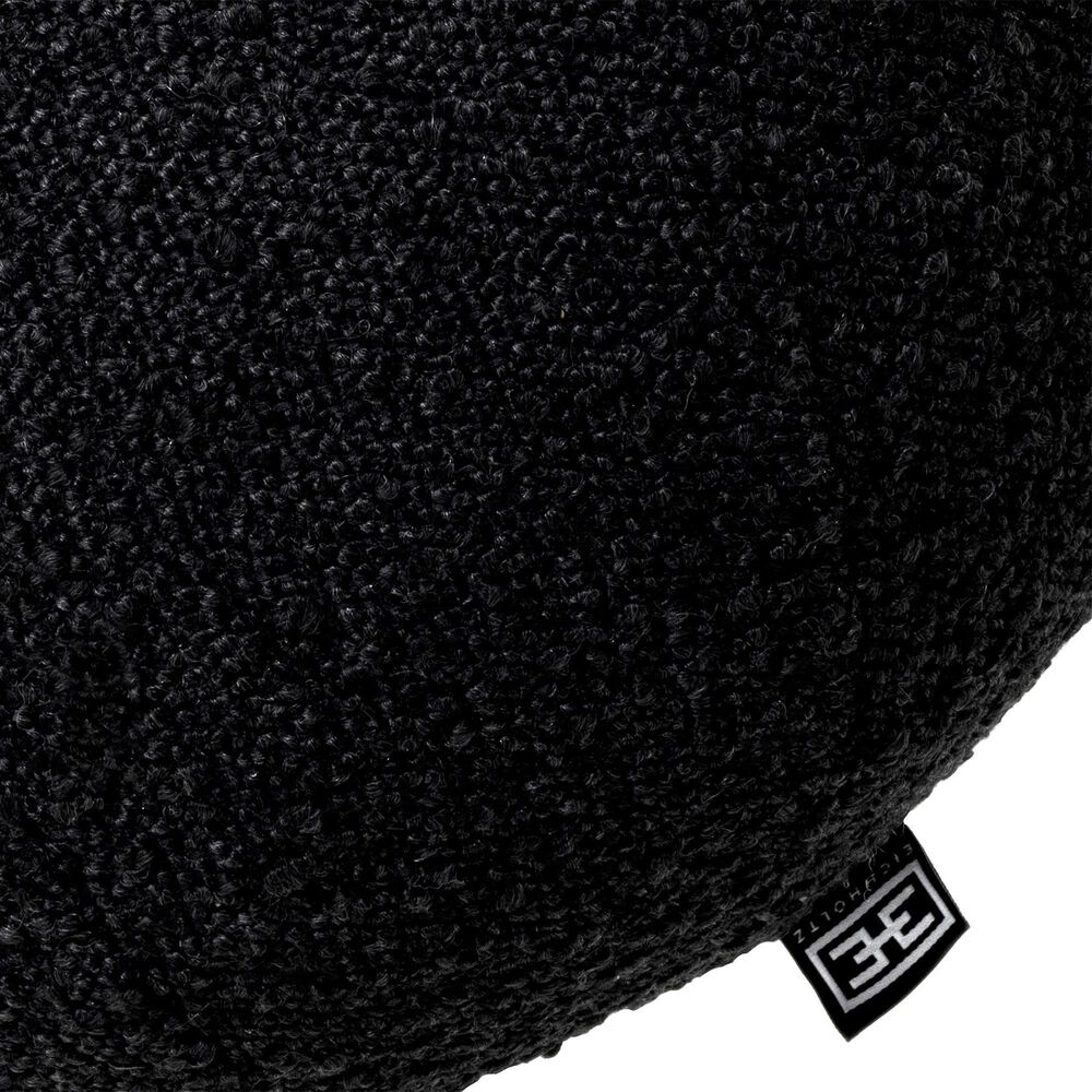 Eichholtz Palla 12&quot; Round Throw Pillow in Boucle Black, , large