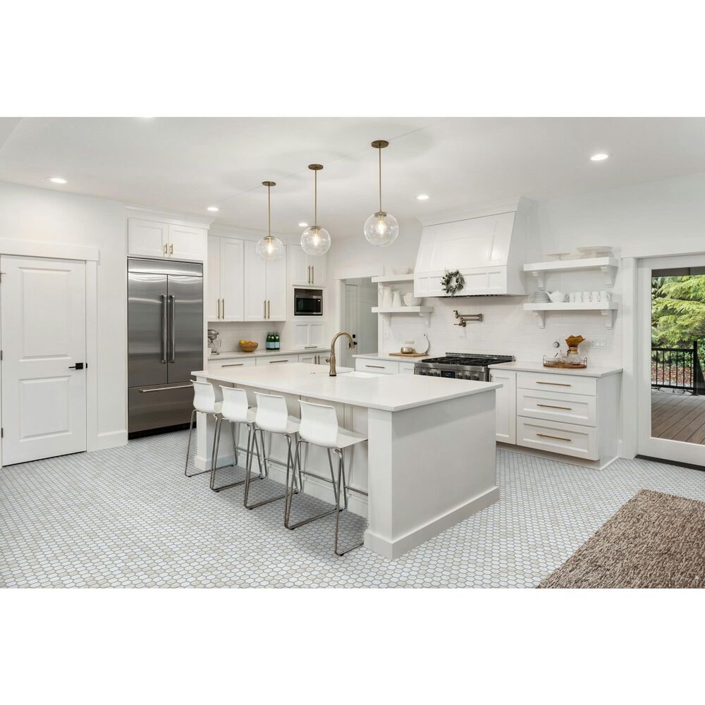 Emser Visconde Oro 2&quot; x 2&quot; Hexagon on 12&quot; x 12&quot; Glazed Porcelain Mosaic Sheet, , large