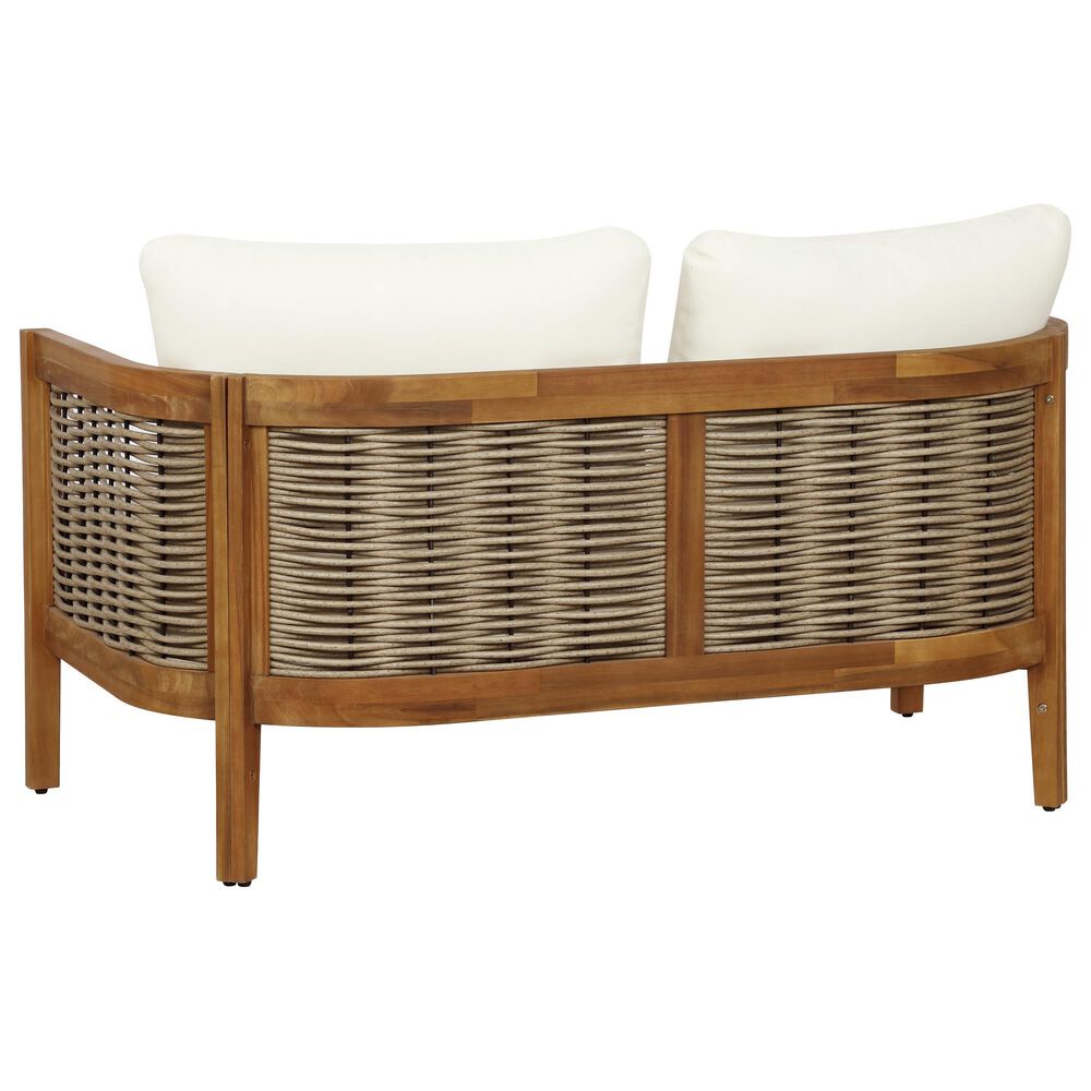 Linon Home Decor Chaddsley 2-Piece Outdoor Conversation Set in Brown, , large