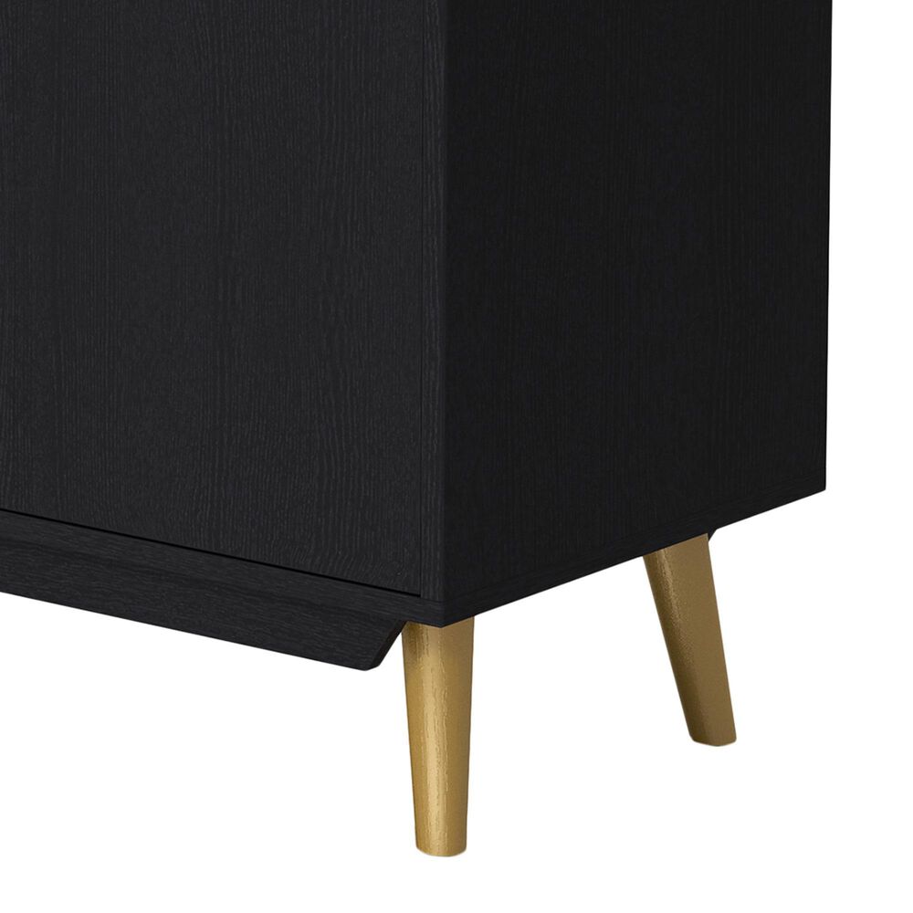 Furniture of America Leclair 7-Shelf Shoe Cabinet in Black and Gold, , large