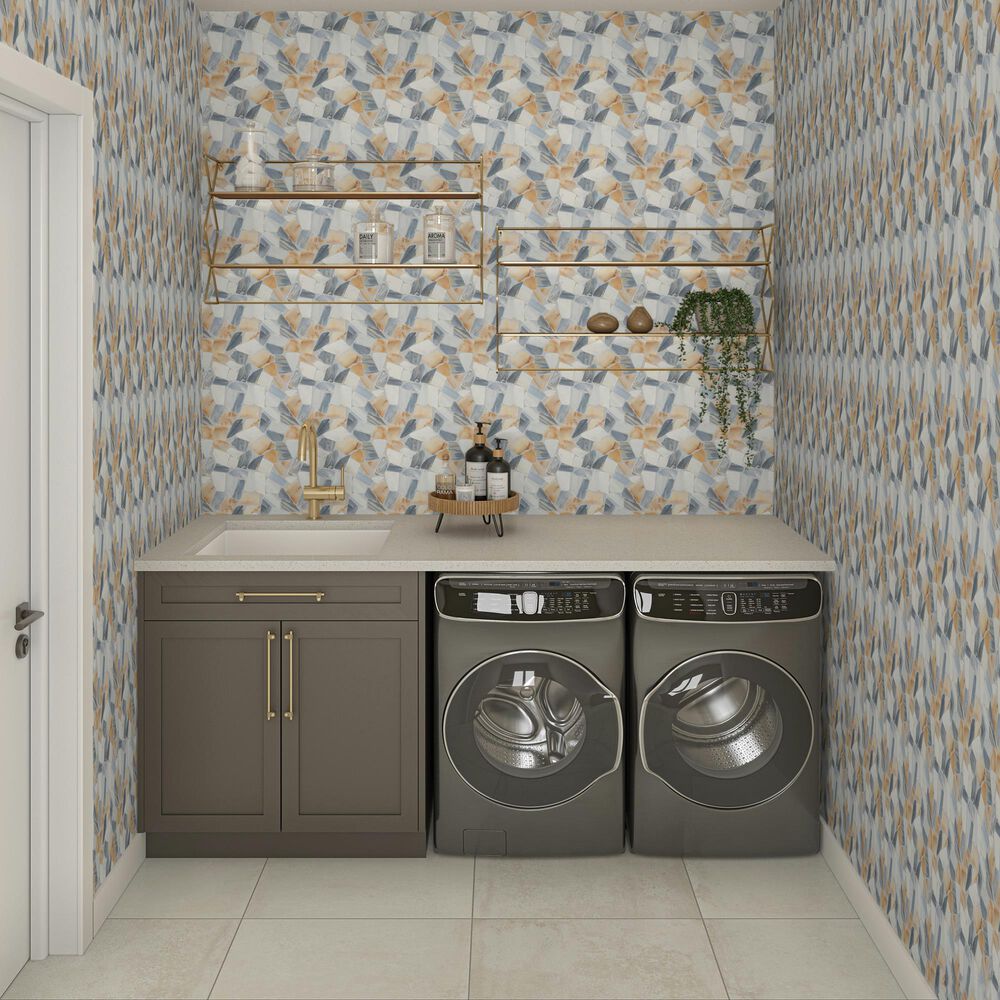 Dal-Tile Gamma Azure 13&#39;&#39; X 13&#39;&#39; PEBBLE Natural Stone Mosaic Sheet, , large