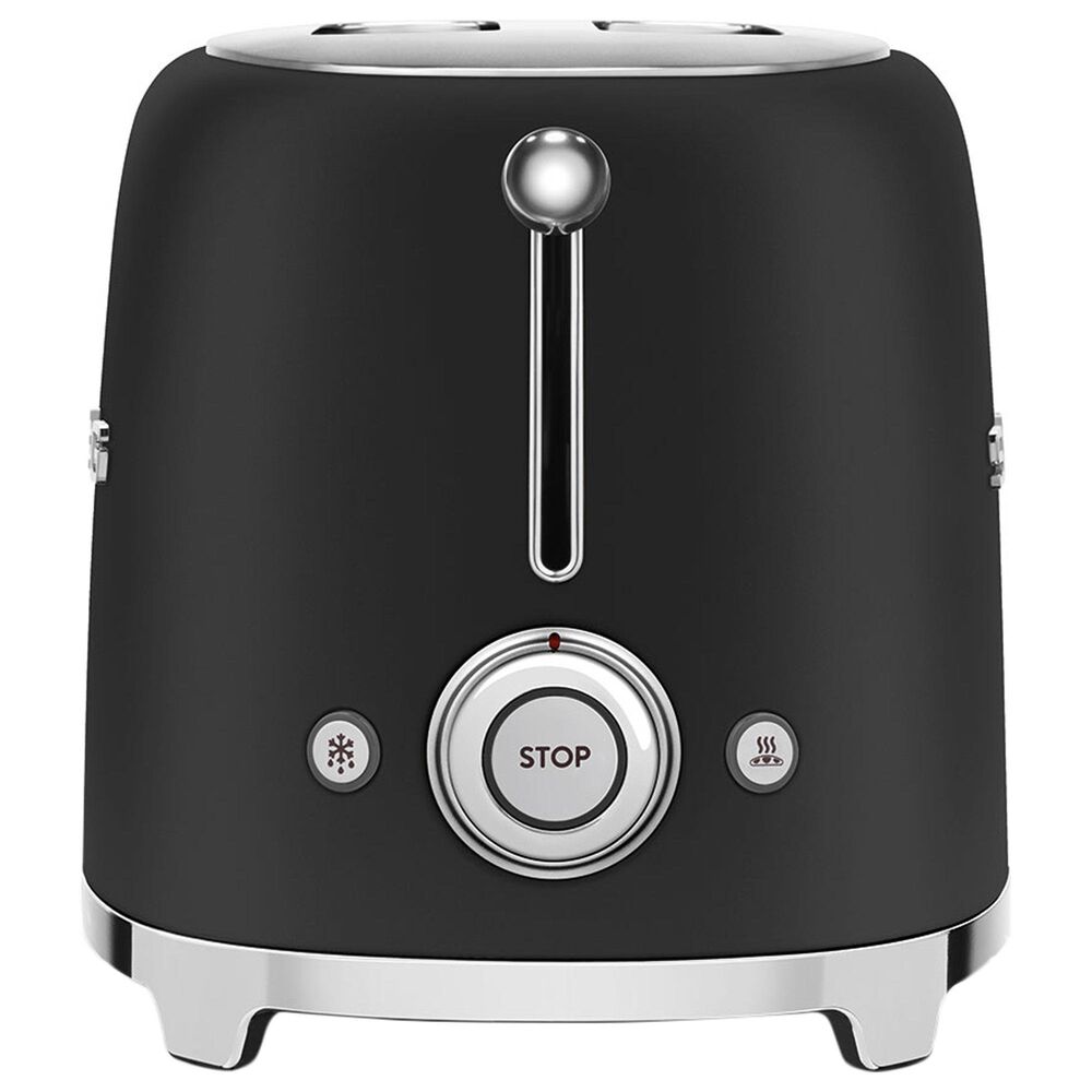 Smeg 2-Slice Retro Style Toaster in Matte Black and Stainless Steel, , large
