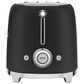 Smeg 2-Slice Retro Style Toaster in Matte Black and Stainless Steel, , large