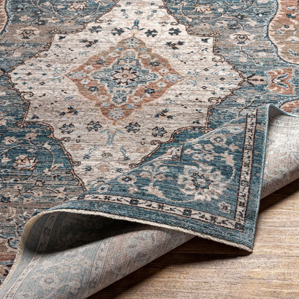 Surya Carlisle Oriental 2&#39; x 2&#39;11&quot; Dark Blue, Light Sage, Dusty Pink, Cream and Medium Brown Area Rug, , large