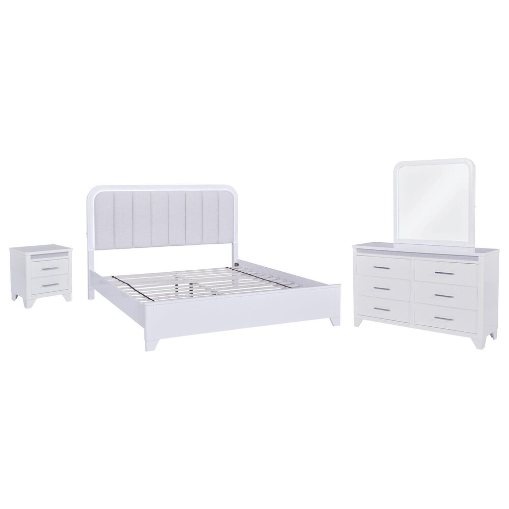 Ashley Jarlee 4-Piece Queen Upholstered Bedroom Set in White, , large