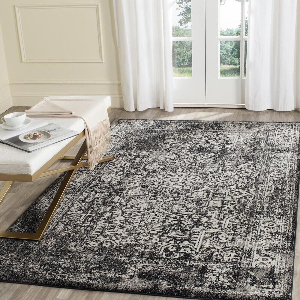 Safavieh Evoke EVK256R-3 3" x 5" Black/Grey Area Rug, , large