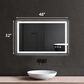 HOMLUX 48" x 32" LED Bathroom Makeup Mirror in Silver, , large