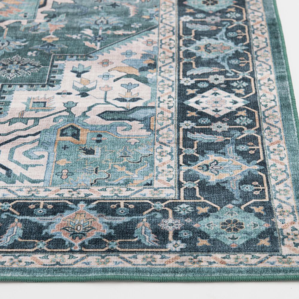 Central Oriental Rugease Chantal 5&#39; x 7&#39; Green and Ivory Area Rug, , large