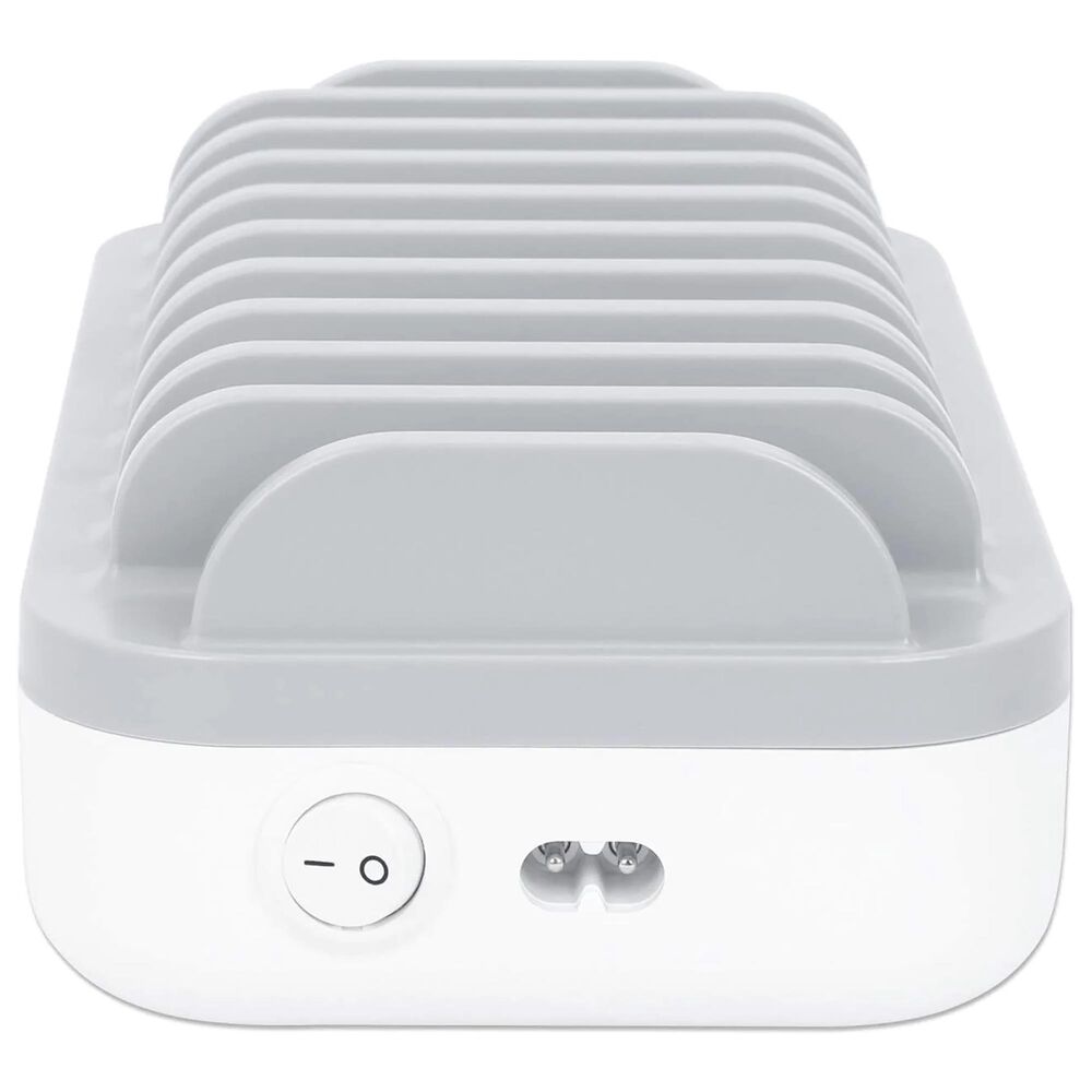 Manhattan 10-Port USB Charging Station in White and Gray, , large