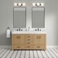 37B Alanya 60" Double Bathroom Vanity in Warm Oak with White Composite Stone Top, , large