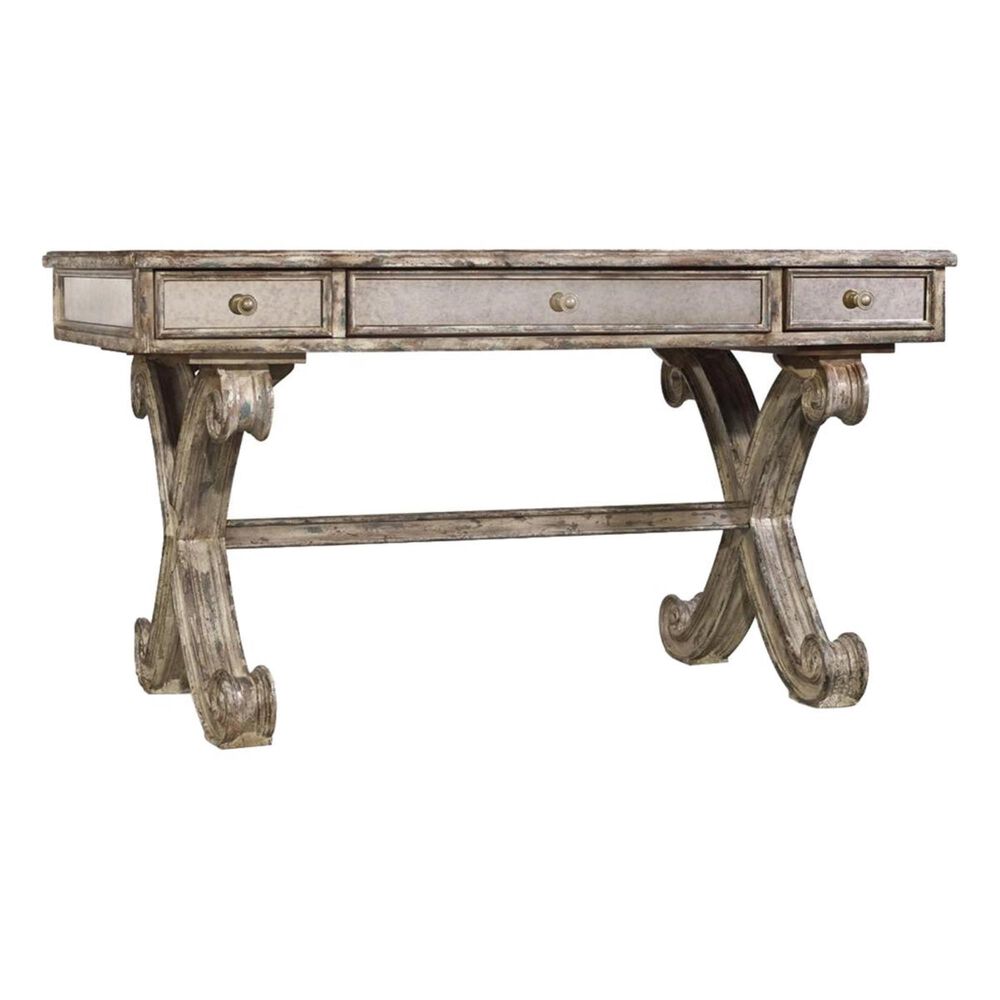 Hooker Furniture Corsica Mirrored Writing Desk in Gray, , large