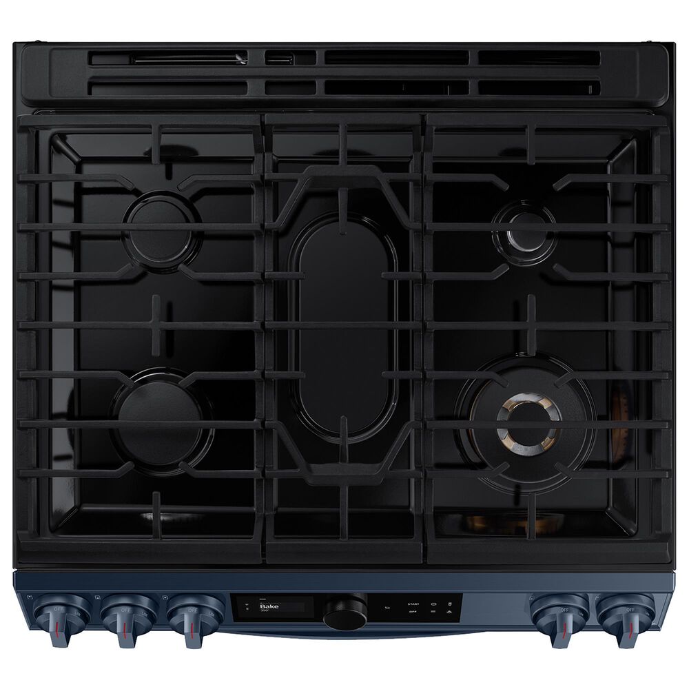 Samsung Bespoke Smart Slide-in Gas Range 6.0 cu. ft. w/ Smart Dial, Air Fry &amp; Wi-Fi in Navy Steel, , large