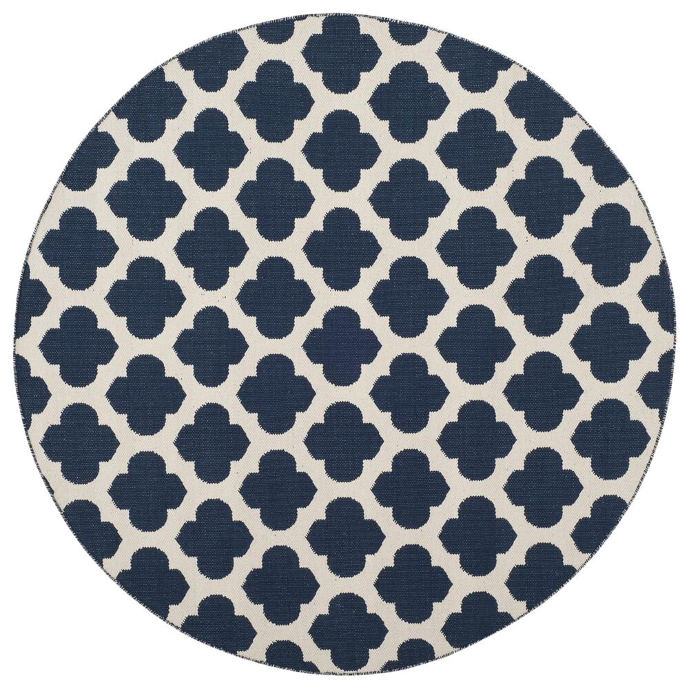 Safavieh Montauk 6' Round Navy and Ivory Area Rug, , large
