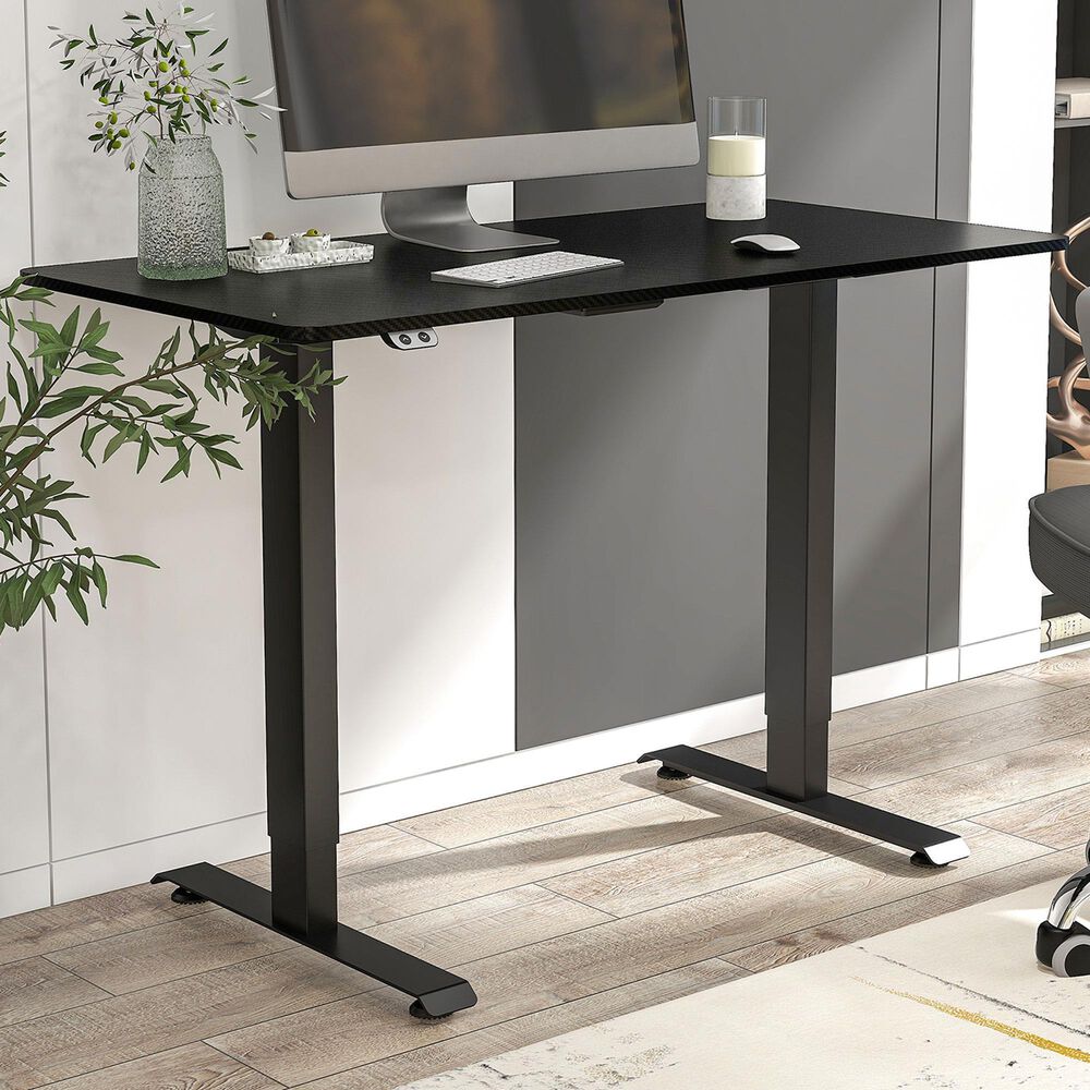 Furniture of America Villalobos Adjustable Office Desk in Black, , large