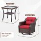 Sunwell Garden 3-Piece Patio Swivel Glider Set with 19.7" Side Table in Red, , large