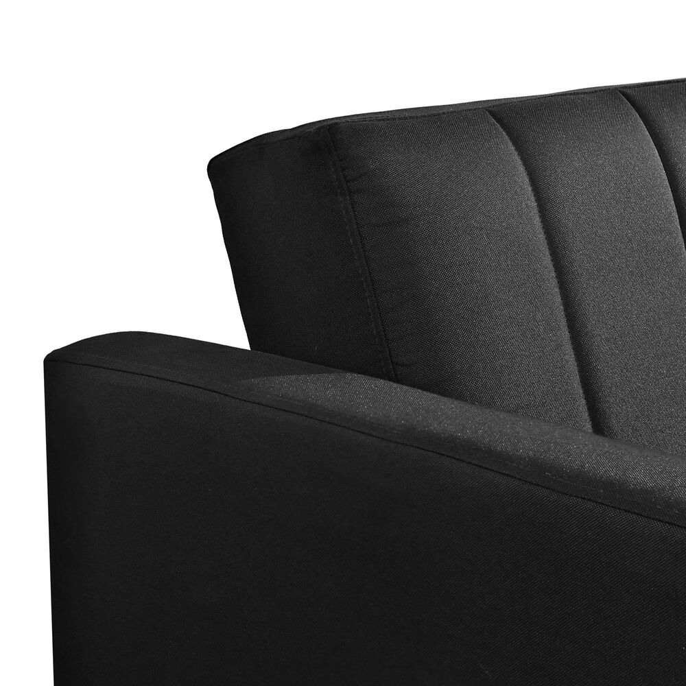Lifestyle Solutions Foxtrox Covertible Sofa in Black Fabric, , large
