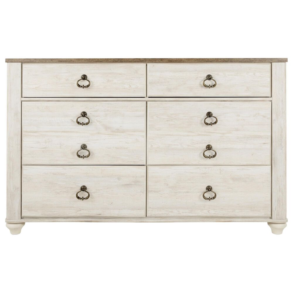 Ashley Willowton 4-Piece Twin Storage Bedroom Set in Whitewash, , large