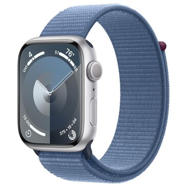 Apple Watch Series 9 GPS 45mm Silver Aluminum Case with Winter Blue Sport Loop, , large