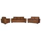 Flexsteel Henry 3-Piece Stationary Leather Living Room Set in Caramel, , large