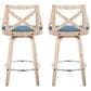 LumiSource Charlotte Swivel Counter Stool with Blue Fabric Upholstery in Whitewashed and Chrome (Set of 2), , large