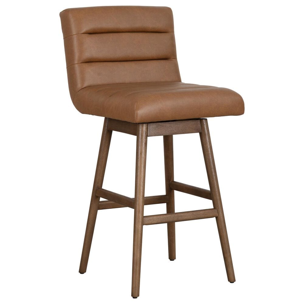 Armen Living Elias 30" Swivel Bar Stool in Chestnut, , large