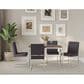 Lumisource Fuji Side Chair with Charcoal Cushion in Brushed Stainless Steel (Set of 2), , large