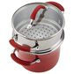 Rachael Ray 3-Quart Covered Steamer Set in Cranberry Red, , large
