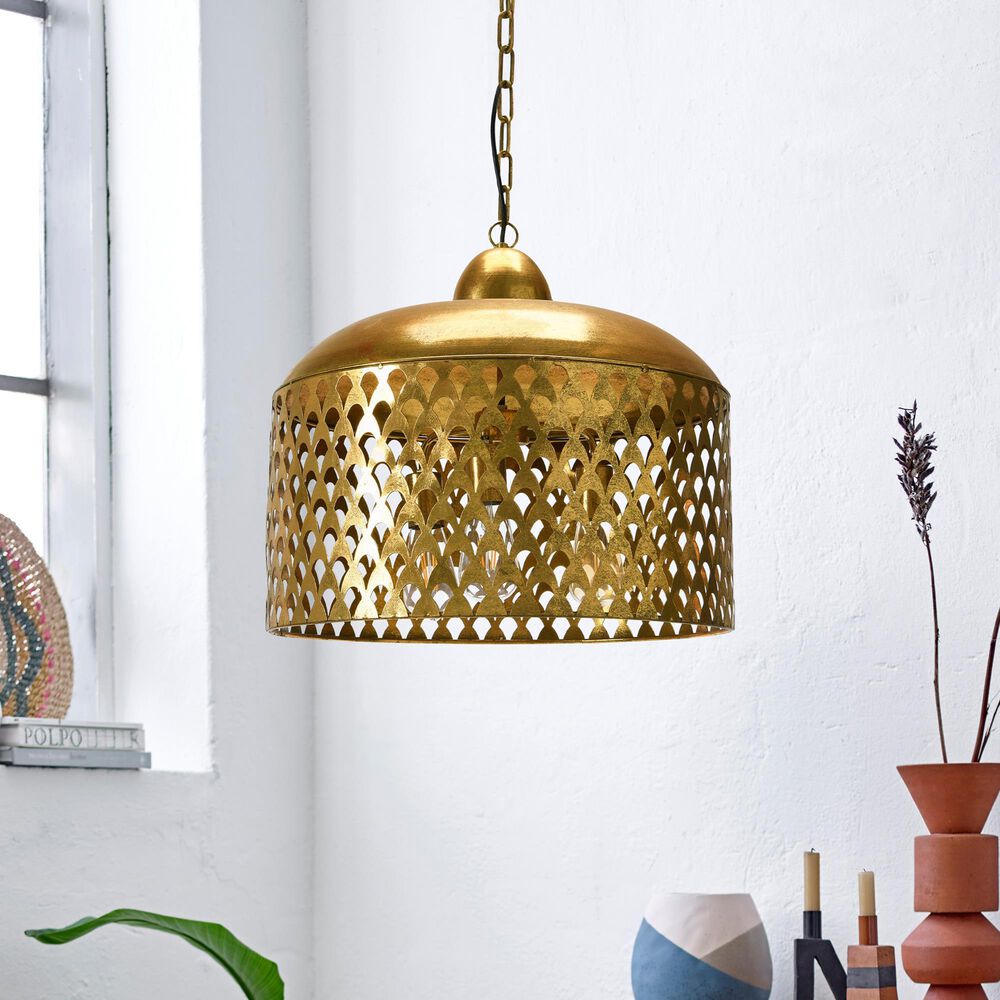 Creative Coop Stella 3-Light Pendant in Brushed Gold, , large