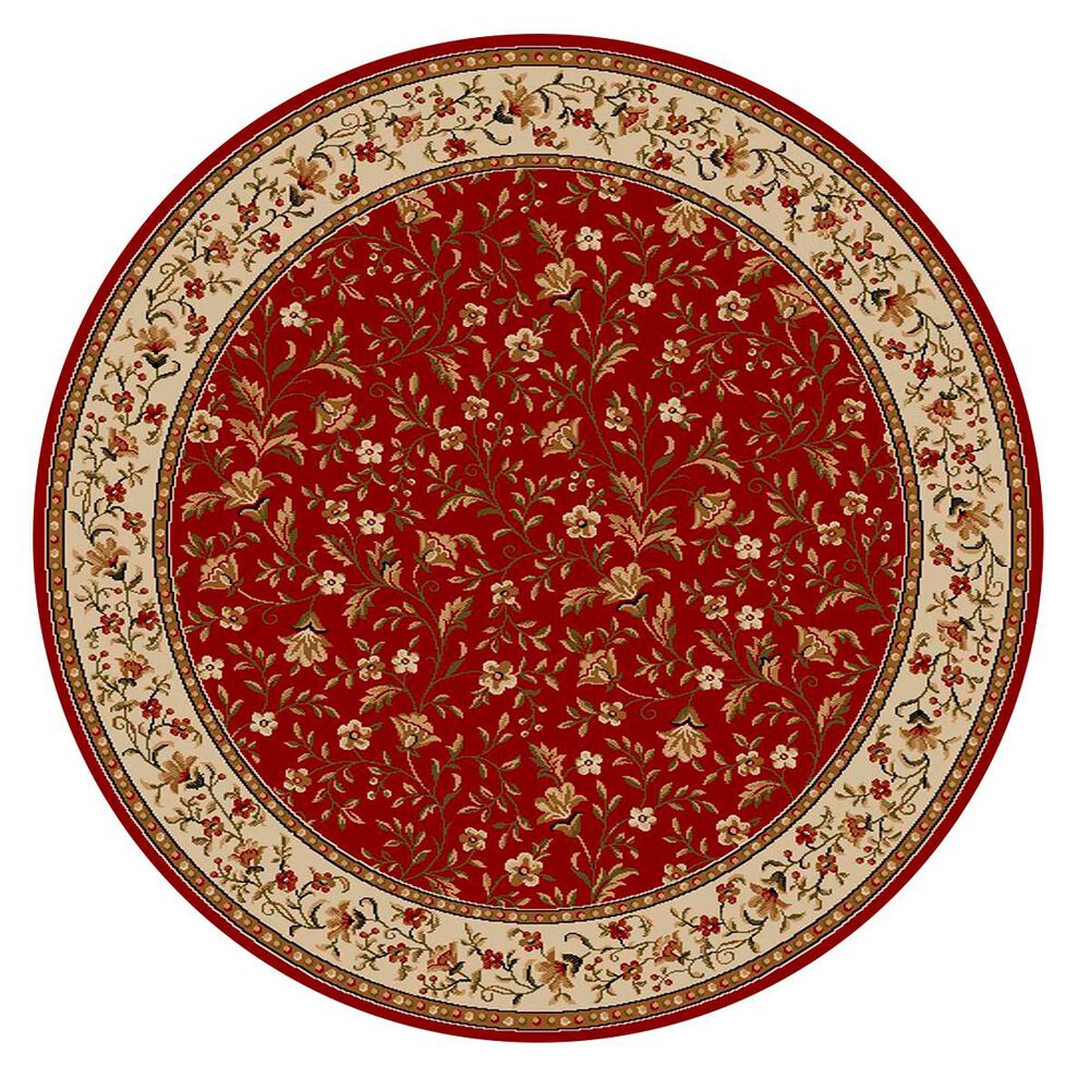 Radici USA Bergamo 1593 8' Round Red Area Rug, , large