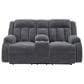 Ashley Observation Power Reclining Loveseat with Console in Steel Velvet, , large