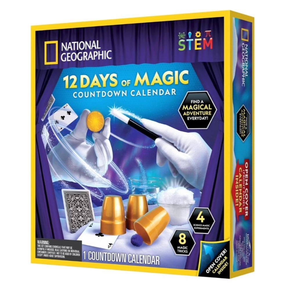 National Geographic 12 Days of Christmas Countdown Calendar with 12 Magic Tricks and Science Experiments in Multicolor, , large