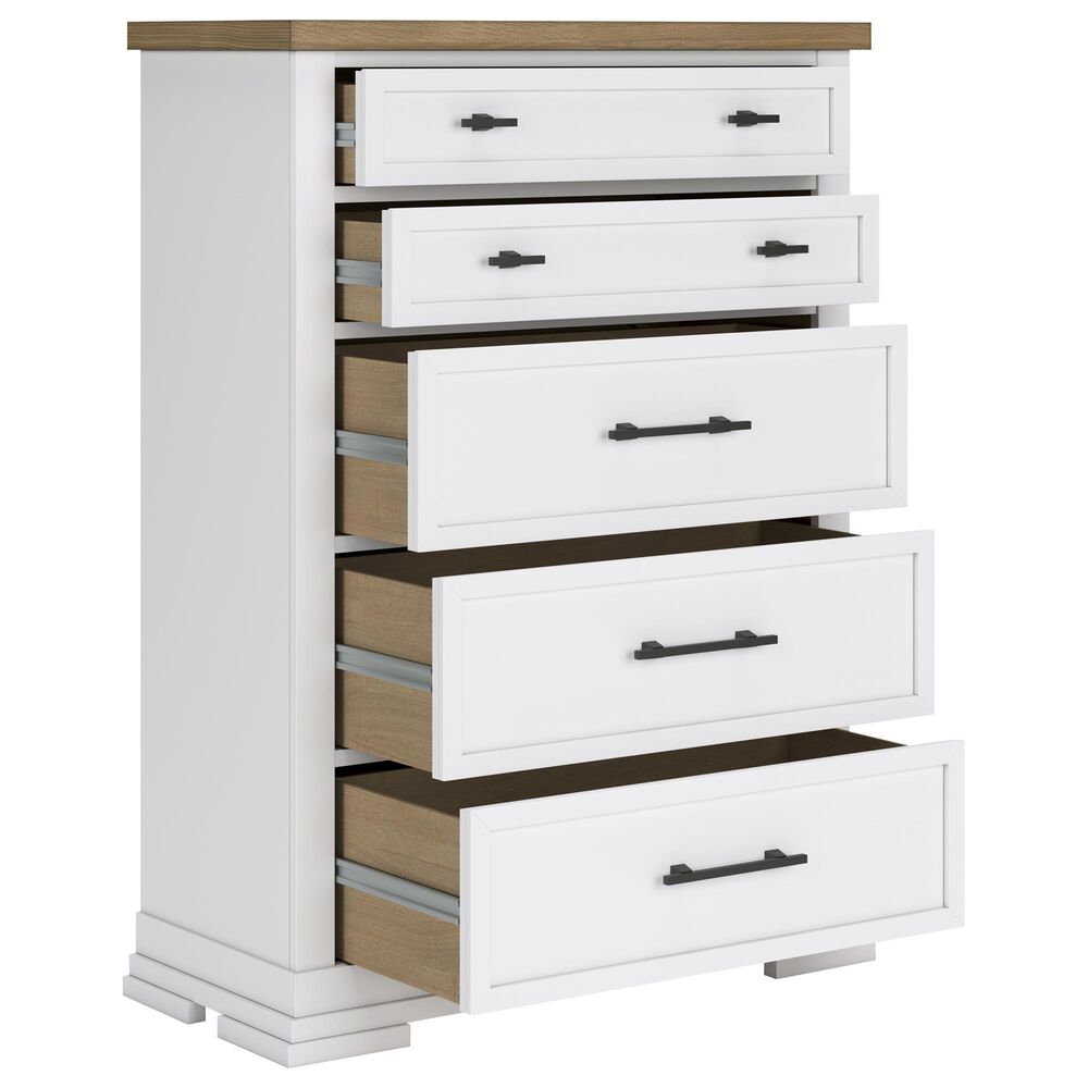 Ashley 5-Piece Queen Bedroom Set in White and Natural, , large