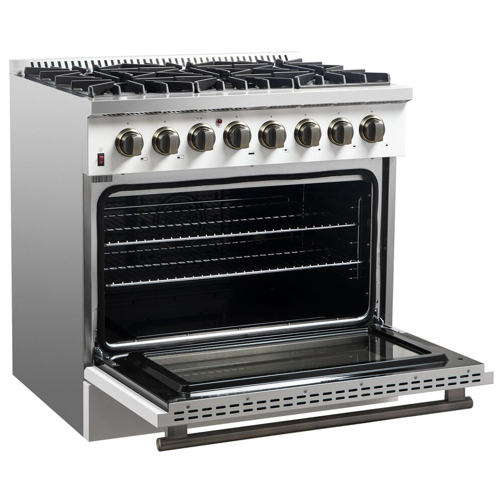 Forno Galiano 36" Freestanding Dual Fuel Range in White, , large