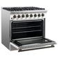 Forno Galiano 36" Freestanding Dual Fuel Range in White, , large