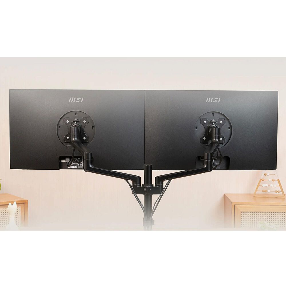 MSI Dual Monitor Desk Mount for 17&quot;-32&quot; Screen in Matte Black, , large