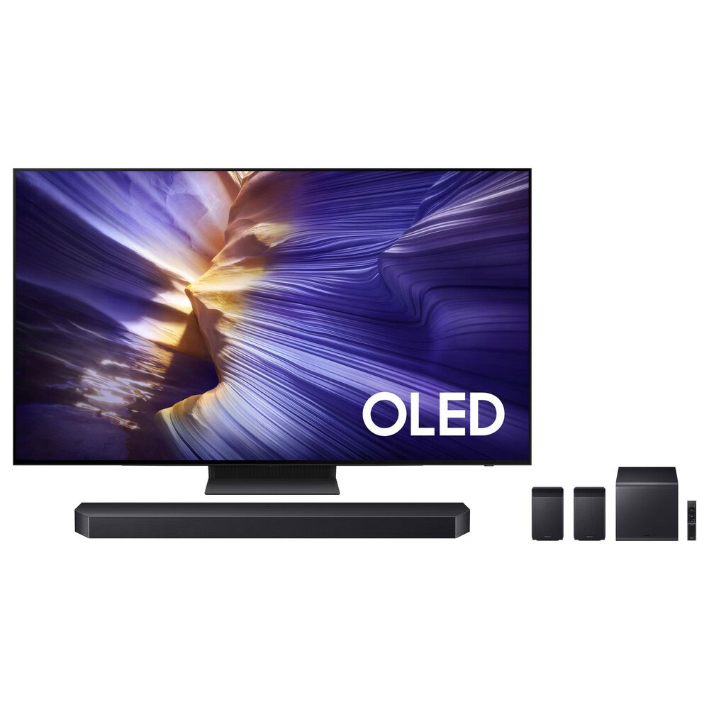 Samsung 83" Class S90F OLED 4K Vision AI - Smart TV with Q-Series 11.1.4 Channel Soundbar System in Graphite Black, Space Titan and Titan Black, , large