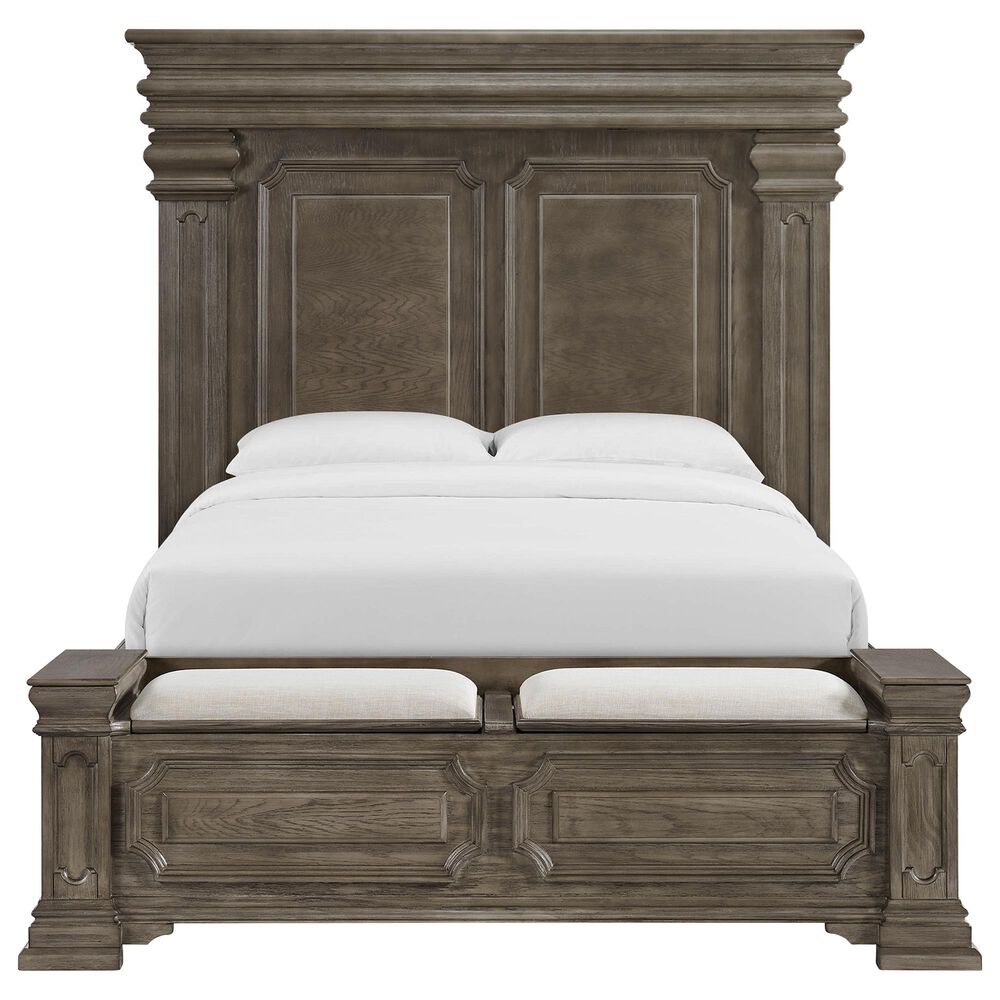 Mayberry Hill Kings Court 5 Piece Queen Storage Bedroom Set in Grey, , large
