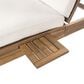 HOMLUX Patio 2-Person Chaise Lounge with Folding Side Tables and Light Teak Frame in Beige, , large