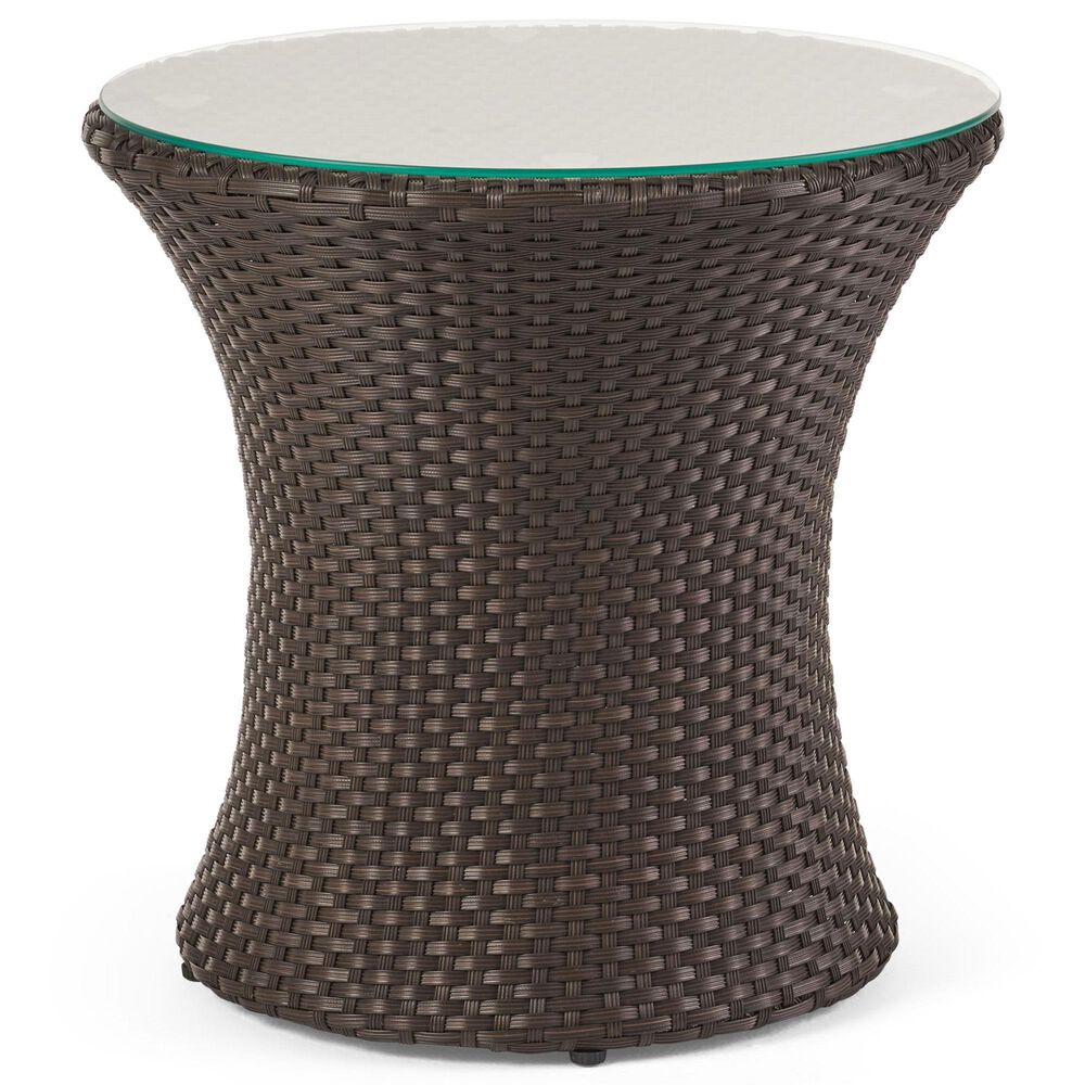 Hearth and Haven Kono 3-Piece Outdoor Chat Set with Dark Brown Glass-Top Hourglass Side Table in Ivory, , large