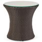Hearth and Haven Kono 3-Piece Outdoor Chat Set with Dark Brown Glass-Top Hourglass Side Table in Ivory, , large