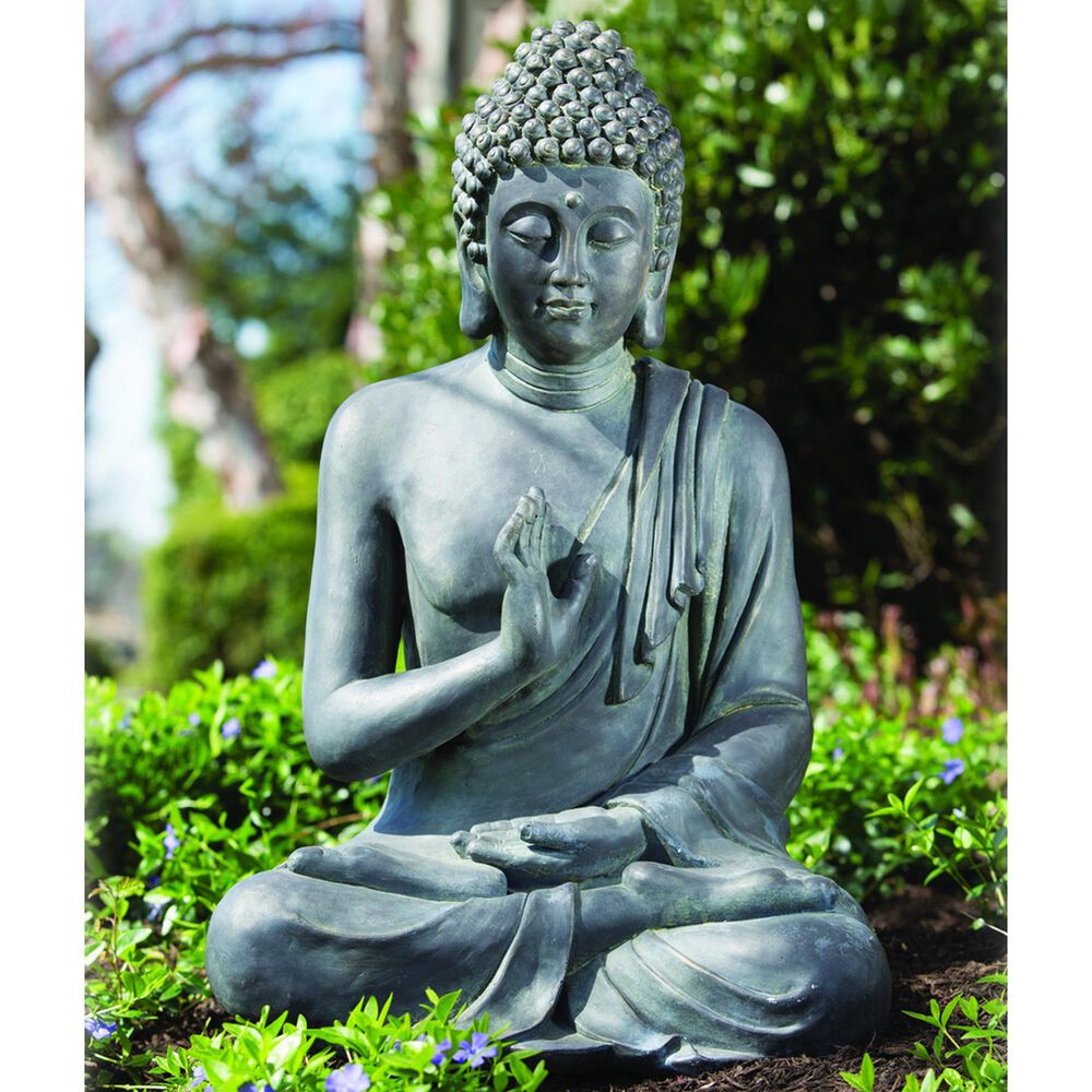 Alfresco Home Thai Buddha Patio Statue in Copper Bronze, , large