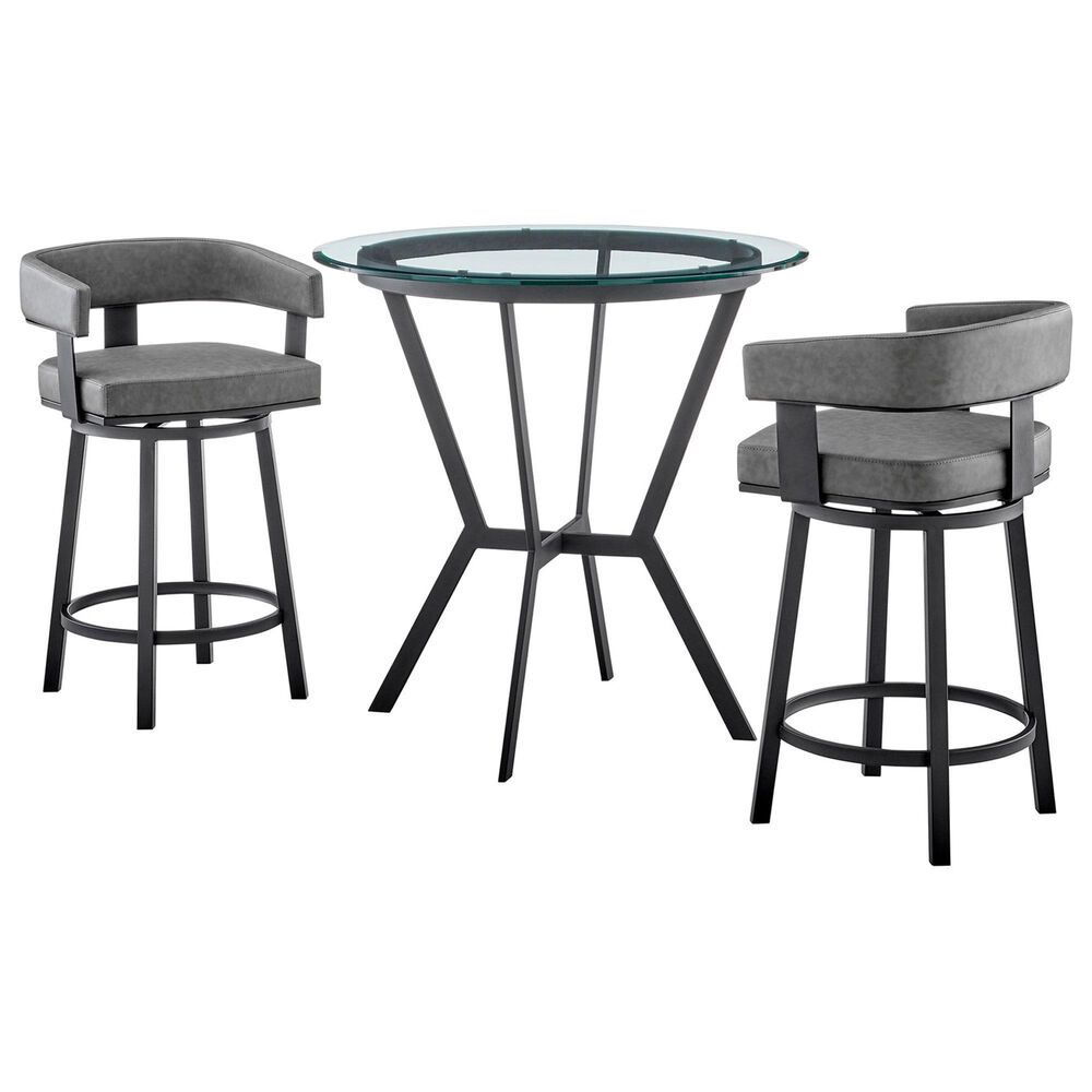 Blue River Naomi and Lorin 3-Piece Counter Height Dining Set in Matte Black, , large
