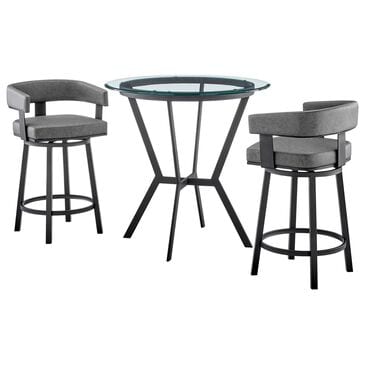 Blue River Naomi and Lorin 3-Piece Counter Height Dining Set in Matte Black, , large